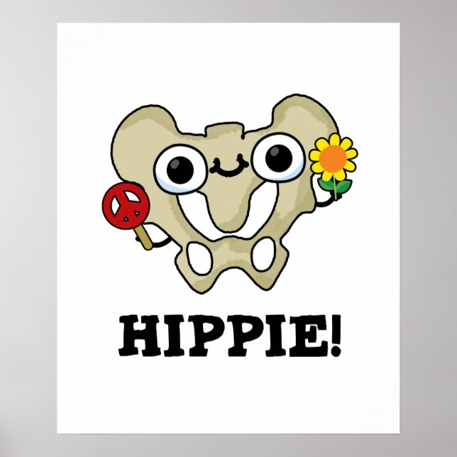 Poster Hippie Funny Hip Bone Pun (Devant)