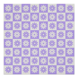 Poster Hippie Motif de tableau de bord de fleurs violet