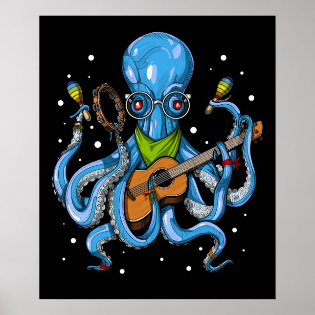 Poster Hippie octopique (Devant)