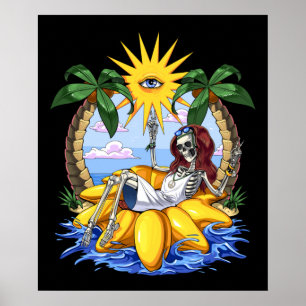 Poster Hippie Skeleton été