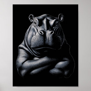 Poster Hippo Hippopotame Muscle animal Bodybuilding Gymna