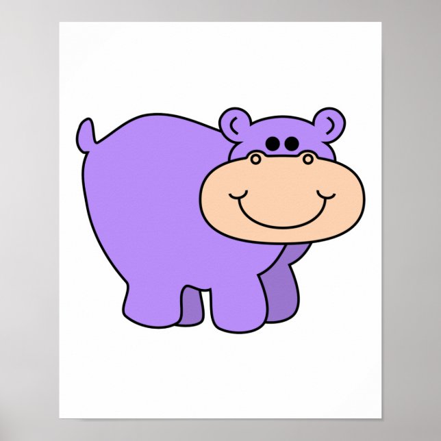 Poster hippo violet (Devant)