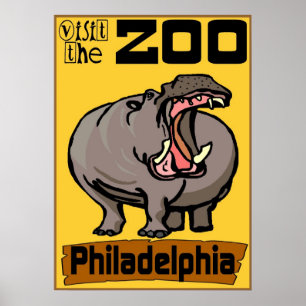 Poster Hippo : Visiter Zoo Philadelphie