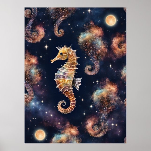 Poster Hippocampe spatial Galaxy (Devant)