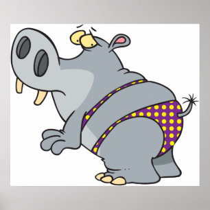 Poster Hippopotame En Bikini