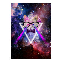 Hipster galaxy cat