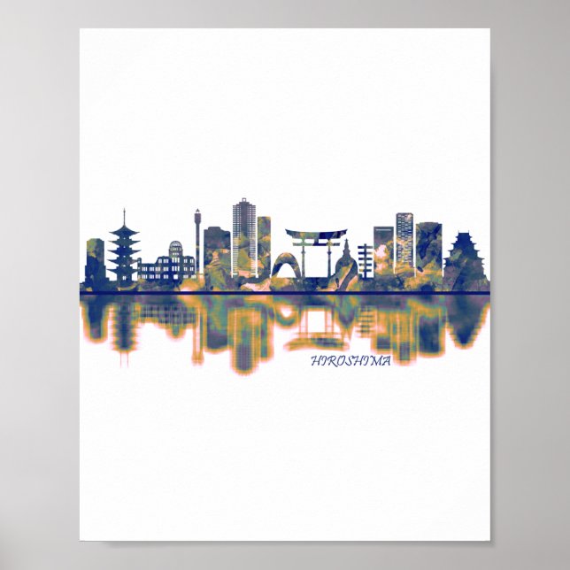 Poster Hiroshima Skyline (Devant)
