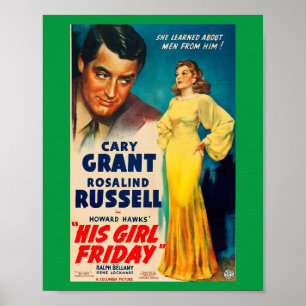 Poster His Girl Friday-Cary Grant Rosalind Russell
