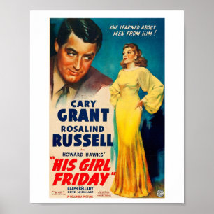 Poster His Girl Friday-Cary Grant Rosalind Russell