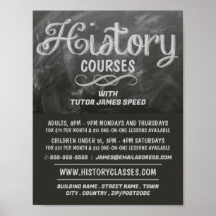 Poster Histoire Blackboard, Histoire Cours Publicité