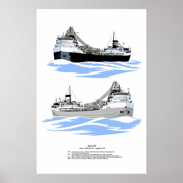 Poster Histoire du cargo des Grands Lacs Saginaw (Devant)