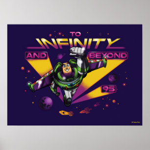 Poster Histoire du jouet   Retro "À L'Infini Et Au-Delà" 