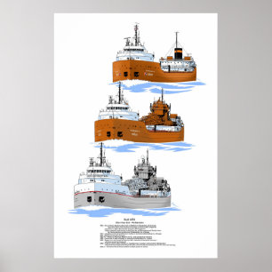Poster Histoire du Michipicoten, cargo des Grands Lacs