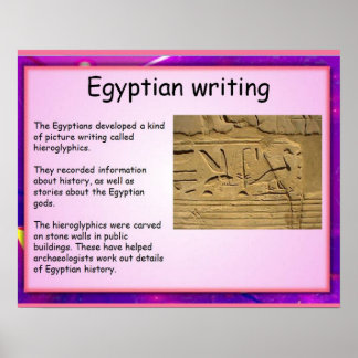 Poster Histoire, Egypte ancienne, écriture égyptienne