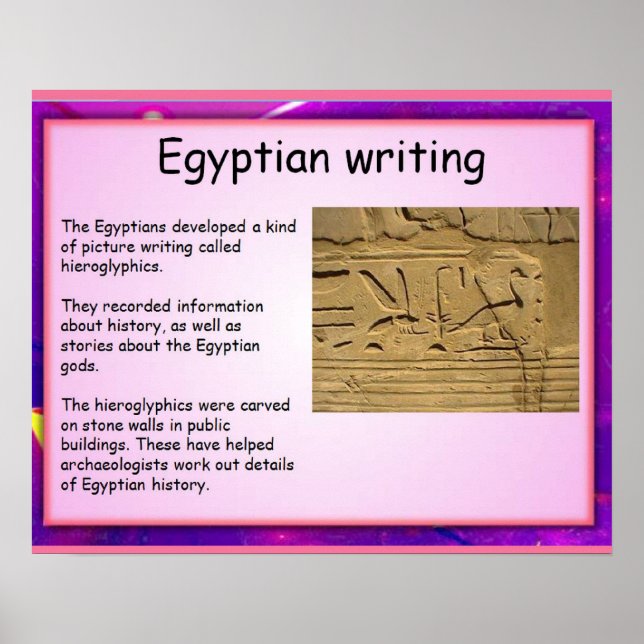 Poster Histoire, Egypte ancienne, écriture égyptienne (Devant)