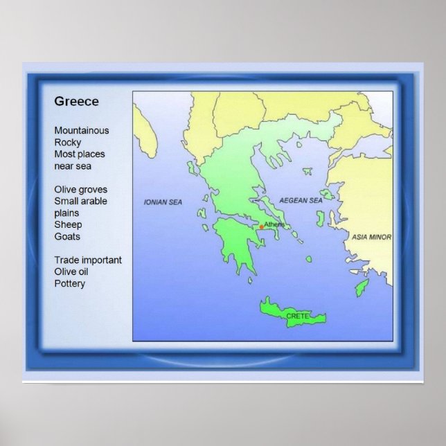 Poster Histoire, Grèce antique, Carte (Devant)