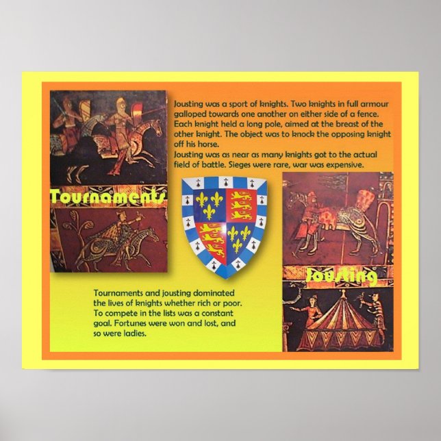 Poster Histoire, Moyen Âge, Tournois médiévaux (Devant)