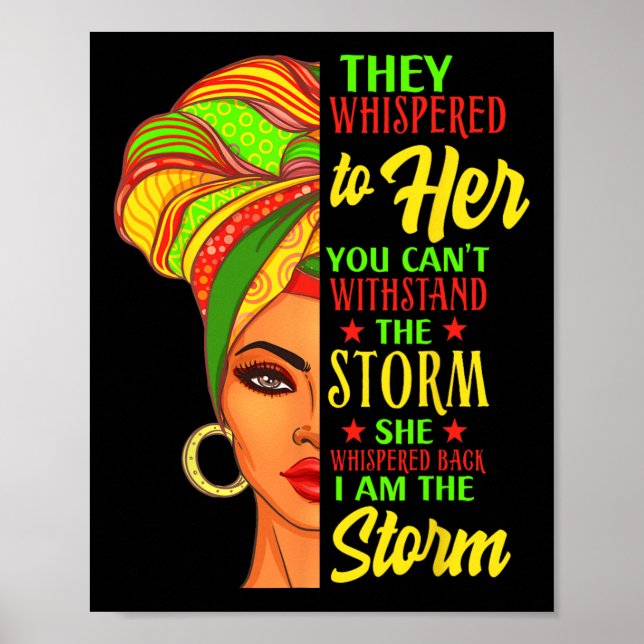 Poster Histoire Noire Africaine Femme Afro Je Suis La Tem (Devant)