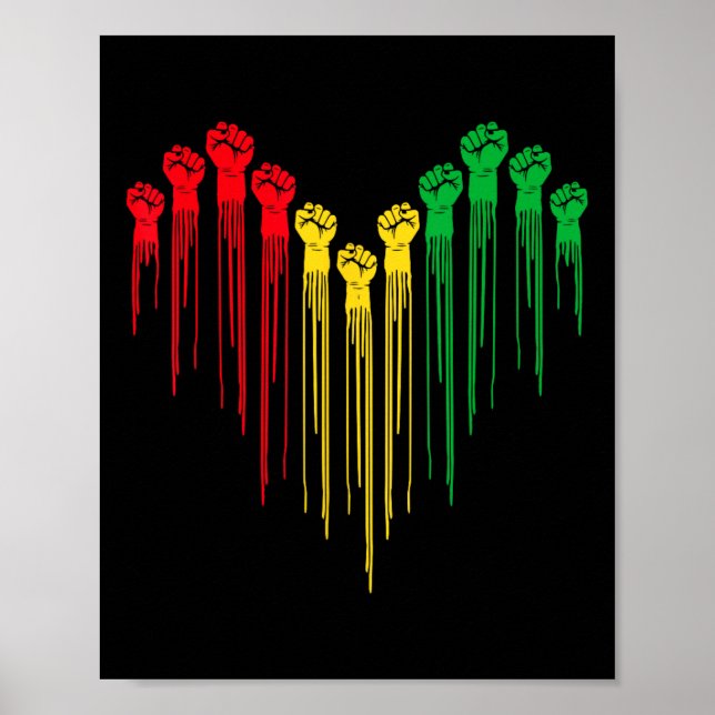 Poster Histoire noire Coeur africain Afro Histoire noire  (Devant)