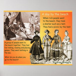 Poster Histoire, Victoriens, 19ème siècle, plage