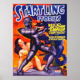 Poster HISTOIRES STARTLING Vintage Pulp Magazine Couvertu