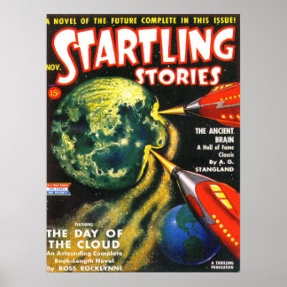 Poster HISTOIRES STARTLING Vintage Pulp Magazine Couvertu