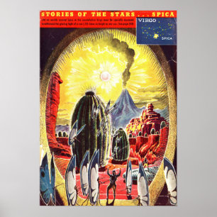 Poster Histoires Vintages du Alien de science-fiction des