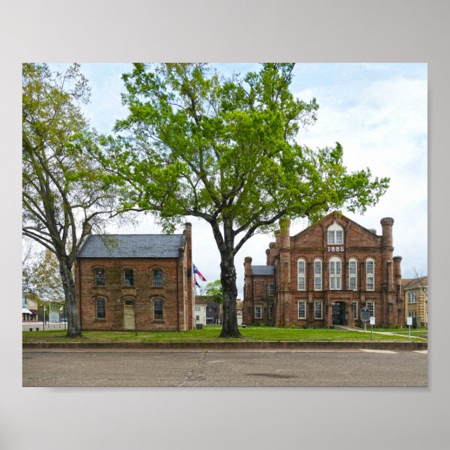 Poster Historic Shelby County Courthouse and Jail, Texas (Devant)