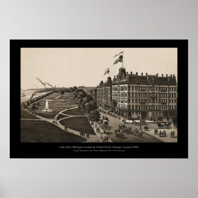 Poster Historic view of Grant Park, Chicago (Devant)