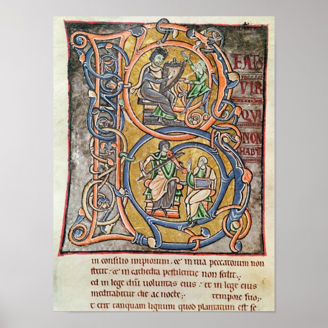 Poster Historié premier 'B' représentant le roi David (Devant)