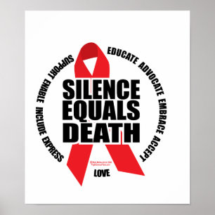 Poster HIV/SIDA : Le silence égale la mort