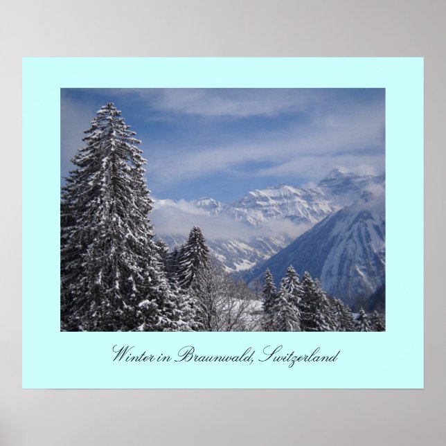 Poster Hiver à Braunwald, Suisse (Devant)