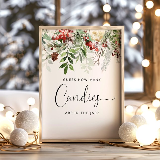 Poster Hiver à feuillage persistant Devinez combien de bo (Créateur téléchargé)