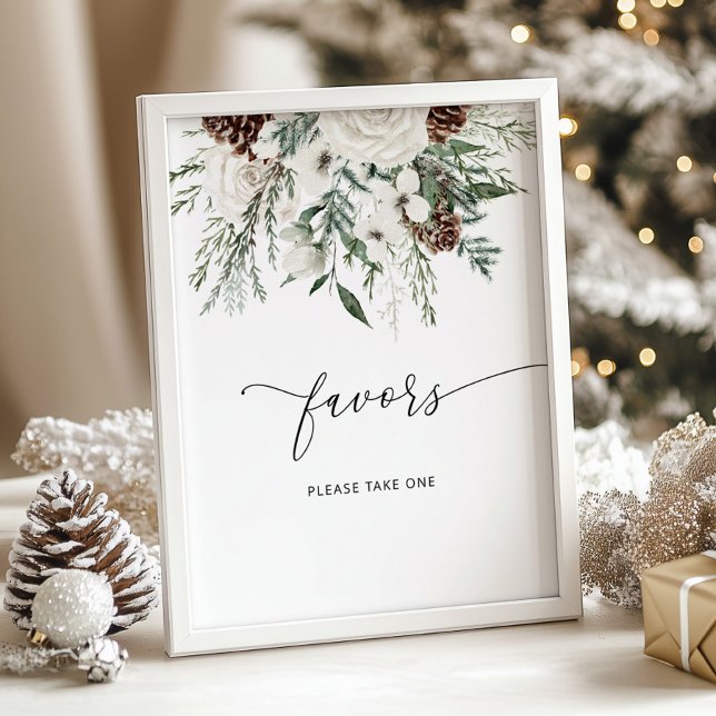 Poster Hiver à feuillage persistant élégance faveurs pren (Créateur téléchargé)