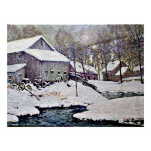 Poster Hiver à la ferme - Julian Onderdonk peinture