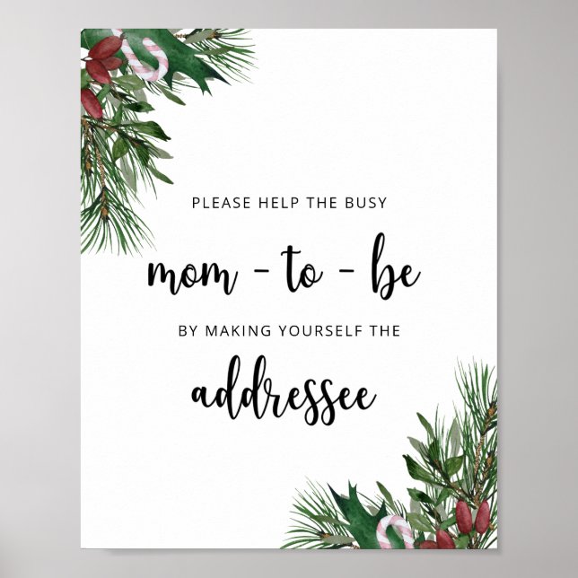 Poster Hiver Aidez la maman à être occupée Adressez-vous  (Devant)