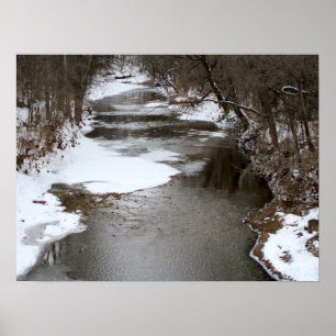 Poster Hiver au ruisseau
