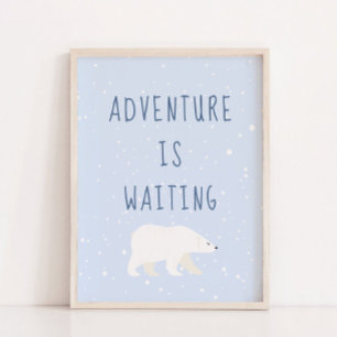 Poster Hiver bleu   L'aventure est en attente Décor de pé