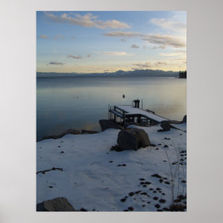 Poster hiver dans le lac tahoe