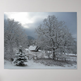 Poster Hiver de la rivière Hood