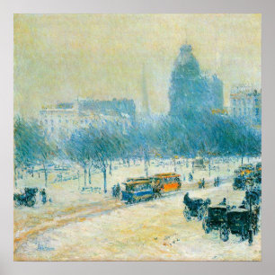 Poster Hiver en Union Carré par Frederick Childe Hassam