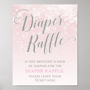 Poster Hiver Flamme de neige fille Baby shower Déchets Ra