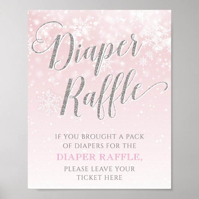 Poster Hiver Flamme de neige fille Baby shower Déchets Ra (Devant)