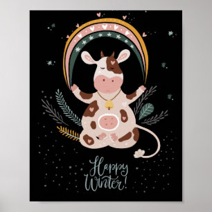 Poster hiver heureux