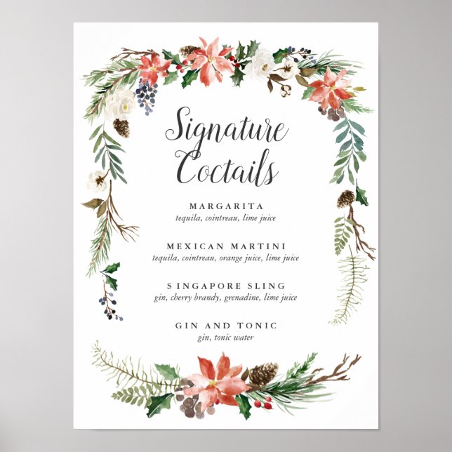 Poster Hiver mystique | Signature Menu Cocktail Signe (Devant)