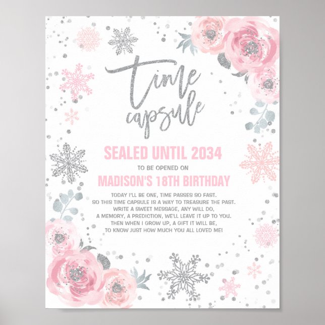 Poster Hiver ONE derland Temps Capsule Rose et Argent (Devant)