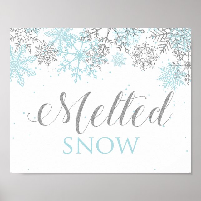 Poster Hiver Onederland Fondu Neige Bleu Argent (Devant)