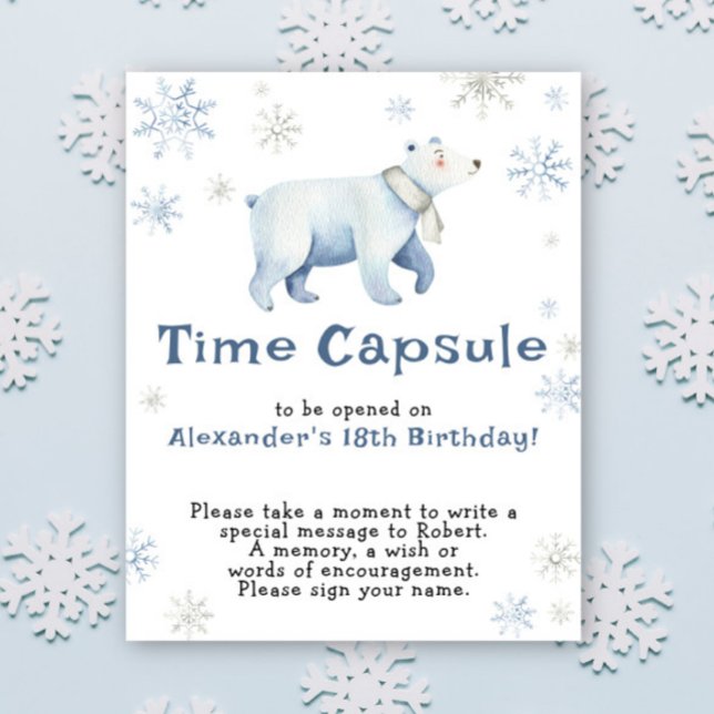 Poster Hiver Ours polaire Temps Capsule 1er anniversaire (Créateur téléchargé)
