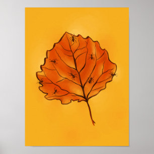 Poster Hiver saison feuillage art nature amoureux