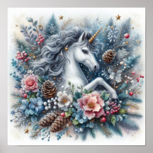 Hiver Unicorne scène magique 6
